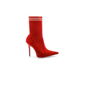 Jeffery Campbell - red suede white sock bootie